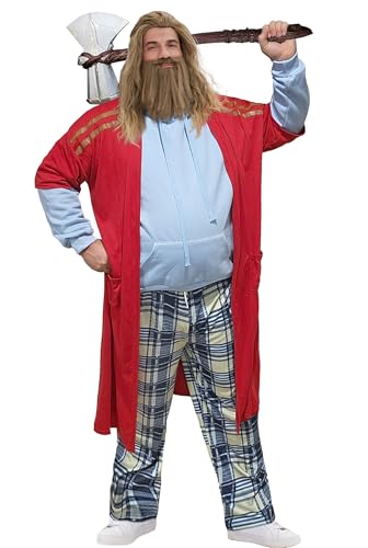 Arvilhill Men's Halloween Fat Man Robe Cosplay Costumes Hoodie Coat Pants Full Set Outfit XL