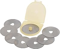 OLFA 45mm Rotary Cutter Replacement Blades - 10 Pack Tungsten Steel, Durable & Sharp for Fabric, Leather, Quilting