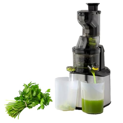 Exprimidor portátil de separación de orujo, exprimidor de prensado en frío con tolva de alimentación de 86 mm, exprimidor centrífugo, extractor de jugo de frutas y verduras, alto rendimiento de jugo