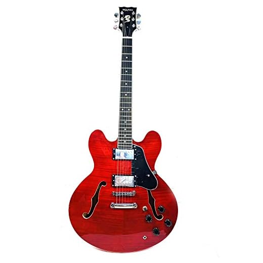 Musoo 335 - Guitarra Jazz con cuerpo semi-hueco, chapa de arce flameado