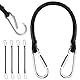 URAQT Gummibänder mit Haken, 4 Stück Bungee Cords with Steel Carabiners, Vielseitiger Expander mit Haken, Gummispanner für Gepäck, Fracht und Meh, 30cm Gummiseile