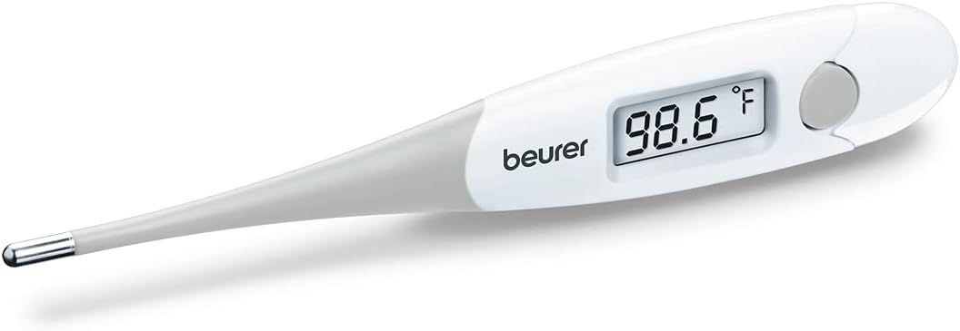 Beurer FT13 Clinical Thermometer, Thermometer for Adults, Oral Thermometer for Fever, Medical Thermometer with Fever Alarm, Measurement in 30 Seconds, C/F Switchable, White