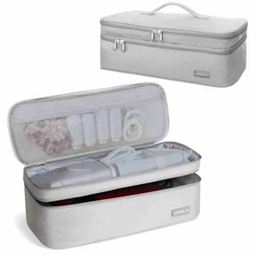 Double-Layer Travel Carrying Case, Shark Flexstyle Carrying Case for Revlon One-Step Hair Dryer/Hot Tools/Volumizer/Styler (Bag Only) Grey Grey Nylon