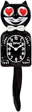 Kit Cat Klock Classic Black with Heart Eyes - Iconic Cat Clock