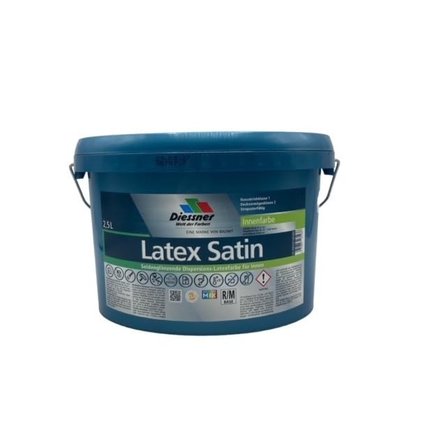 Latex Satin Dispersions-Latexfarbe Innenfarbe verschiedene Gebinde Wandfarbe (2,5 Liter)