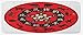 ABAKUHAUS Zodiaque Tapis de Cuisine, Horoscope Chinois Roue Deco, Tapis Décoratif en Peluche avec Support Antidérapant, 48 cm x 120 cm, Vermilion Gris