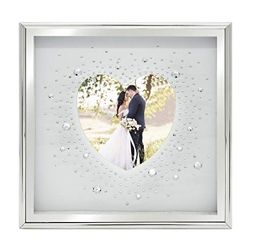 decanit Silver Metal Thin Edge 8x8 Picture Frame,Silver Romantic Picture Frame 4x4