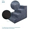 Best Pet Supplies Dog Stairs & Steps - Foam Steps for Small Dogs & Cats, Non-Slip Indoor Balanced Pet Step Support, Dog Ramp, No Assembly, Dark Gray Linen, 4-Step (18-inch Height)
