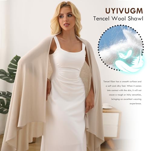 Tencel Shawl Wraps 70 x 35in Travel Essentials Lightweight Pashmina for Travel Blanket Scarf UPF 50+2