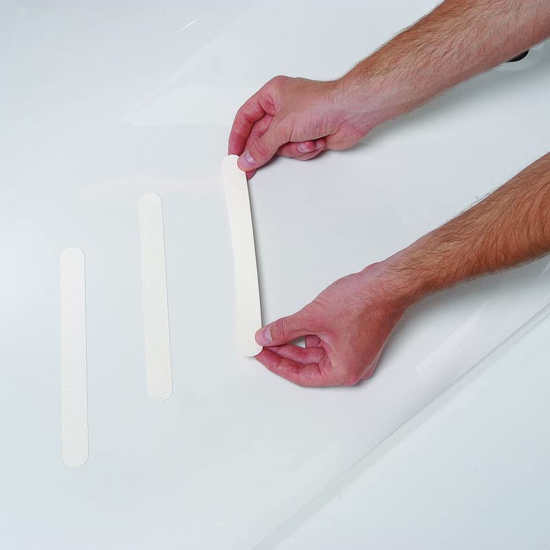 Pack De 24 Tiras Antideslizantes Para Baño Y Ducha Con Rascador 2 X 20cm Blanco 96900205