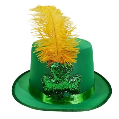 Tsophreniq Leprechaun Homburg Vacation Headwear Sombrero Panamá Verde Porkpie Regalo Accesorio de Traje de Vacaciones Fiesta Única