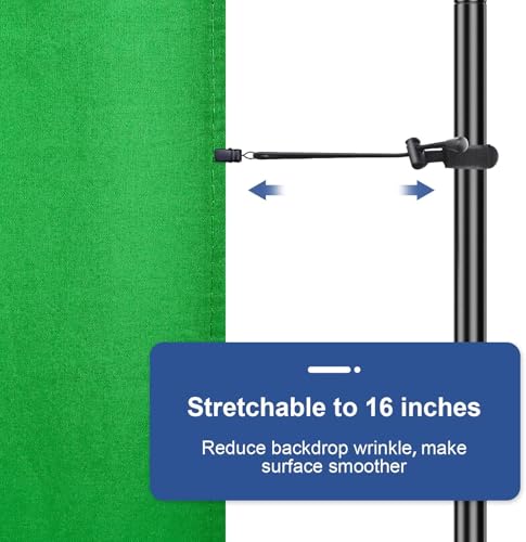 Image of EMART Green Screen Backdrop, 10 x 10 Ft Photography Greenscreen Background Sheet Fabric Kit for YouTube Video Streaming Zoom, Small Photo Chromakey Muslin Cloth Curtain with 4 Clip