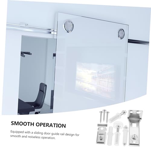 Outanaya juego de kit de herrajes para puerta doble plegable para fácil instalación y reemplazo conjunto completo de accesorios para puerta corredera diseño suave y que ahorra espacio miniatura 7