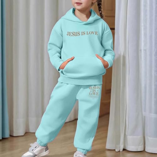 Jesus Sweatsuit 2 Piece for Kids Boys Girls Fall Clothes Christian Hoodies Long Sleeve Pullovers and Jogging Sweatpants3