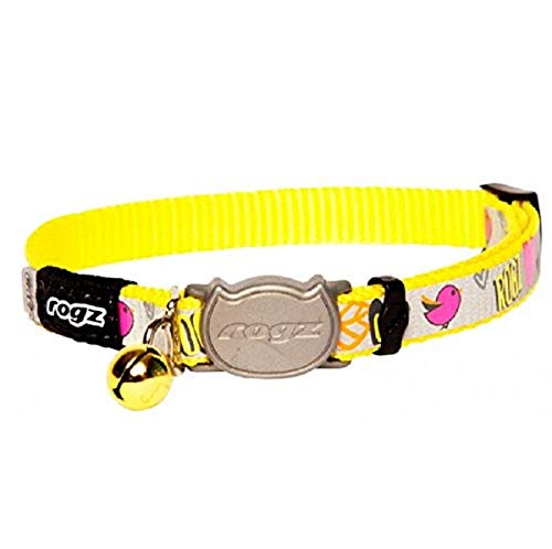 Rogz Reflectocat Collar, 8-12-Inch , Yellow/Pink Rogz Reflectocat Collar, 8-12-Inch , Yellow/Pink