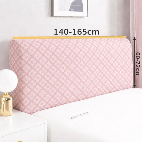 Image of HOMETHREADS 200 GSM Stretchable Jacquard Headboard Cover | Soft, Dust-Proof & Wrinkle-Resistant Bed Back Protector | Fits Leather, Wooden & Fabric Bedsides | for 5ft to 5.5ft | (Pink, 150x65Cm)