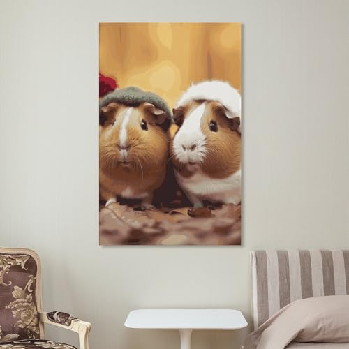 Toile cochons d'Inde mignons tableau moderne pour decoration maison