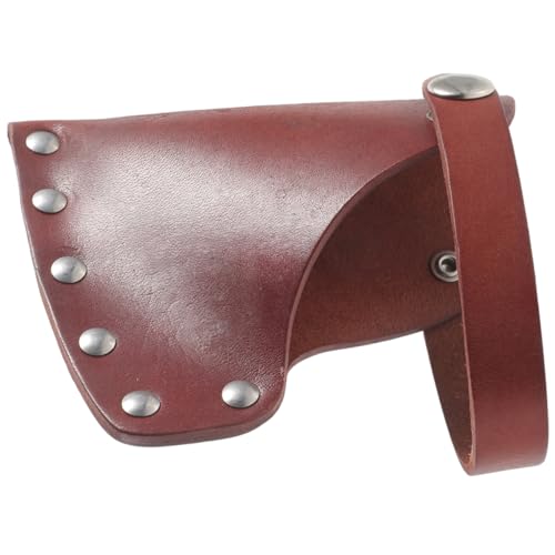 Lurrose Leather Axe Protective Hatchet Camping Accessory Universal Axe Sleeve Easy Snap Closure Cover