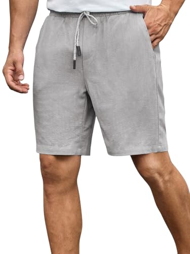 Image of GRECIILOOKS Linen Short For Men| Linen Shorts For Men Stylish |Men's Casual Summer Shorts - Lightweight Drawstring Lounge Short with Pockets, Breathable Relaxed Fit Athletic Sweat Short's