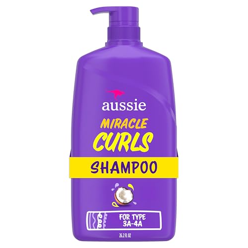 Aussie Miracle Curls Shampoo for Curly Hair with Coconut Oil, Paraben Free, 26.2 oz, 778 ml
