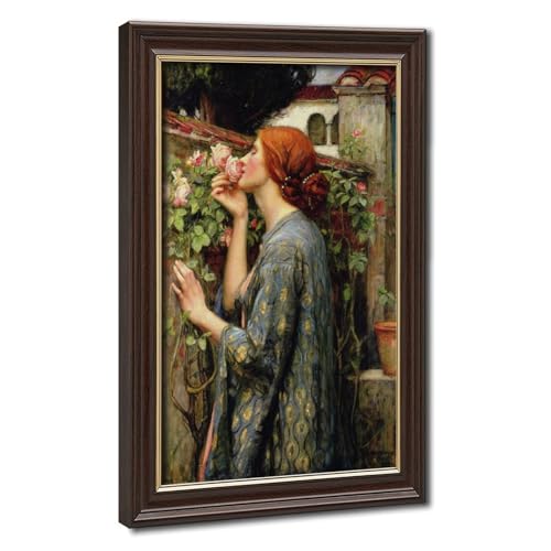 Impression toile Waterhouse L'âme de la rose 20x30cm cadre suspendu sans perçage lourd