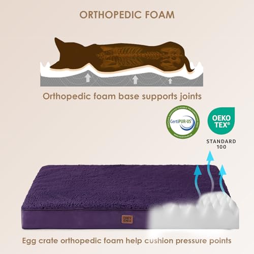 Image of EHEYCIGA Orthopedic Dog Bed Large with Removable Washable Cover, 36x27