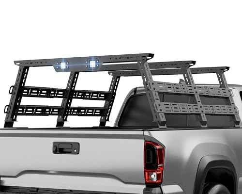 YZONA Truck Cargo Rack Adjustable 16.8-25 High Bed Racks Cargo Carrier Compatible with Toyota Tacoma/Tundra/Titan/Frontier/Gladiator JT/Ford F-Series/Silverado/Sierra/Dodge Ram