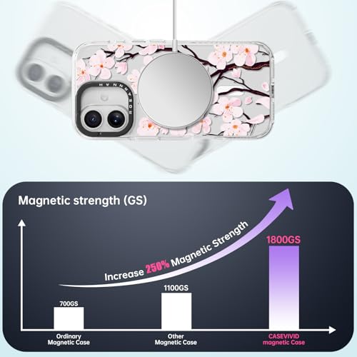 Coque iPhone 17 robuste anti-choc fleur de cerisier compatible chargeur Magsafe - 3