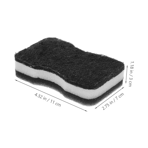 Image of 5-Pack Double-Sided Dishwashing Sponge Pad Slim Waist Cleaning Sponge Pad for Kitchen and Bathroom Non-Scratch Scrubber with Cellulose Surface 4.33 X 2.75 X 1.18 in