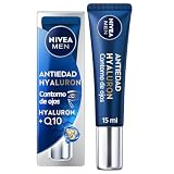 NIVEA MEN Hyaluron Contorno de Ojos Antiedad con Ácido Hialurónico (1 x 15 ml), crema antiarrugas que reafirma la piel, crema de hombre para una piel de aspecto más joven