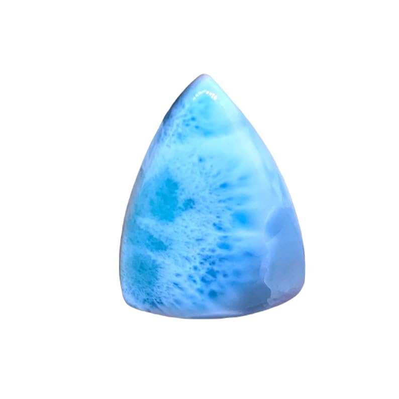 Larimar naturel cabochon triangle, une pierre d'ancrage pour concevoir des bijoux vibrants