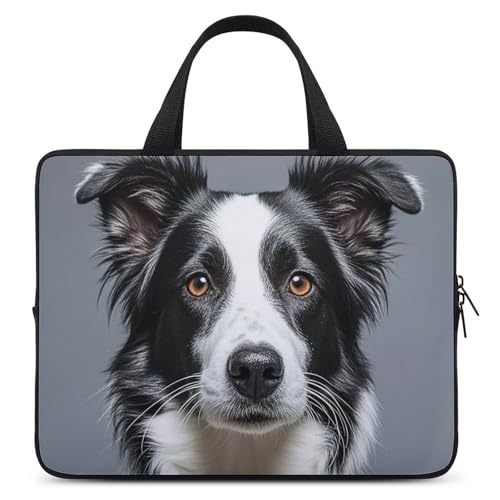 Housse ordinateur portable 13 pouces Border Collie idéale en voyage d'affaires