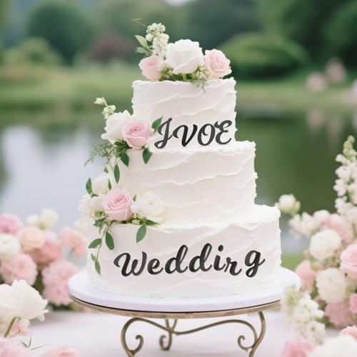 VASTRISE 126 PCS Custom Name Cake Topper Acrylic Letters DIY Personalized A-Z & 0-9 Number Alphabet Cake Decoration For Wedding Anniversary Baby Shower Party Birthday Supplies (Black) by VASTRISE - Image 8