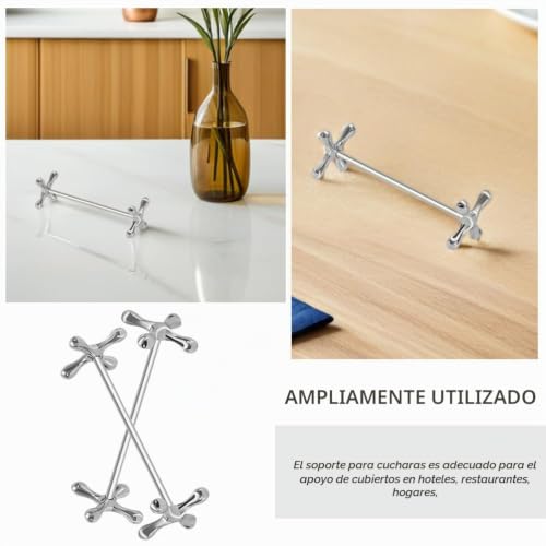 Miniatura 3 de Pretyzoom Porta Palillos Soporte De Cubiertos 10 Piezas Descanso Para Palillos Y Cucharas Compacto Organizador De Cocina Para Restaurante Y Hogar 3.14x4.92x0.98in