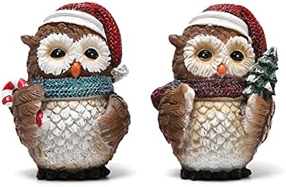 HODAO Owl Statuette Home Decor Accent Christmas Owl Decoration HODAO Owl Statuette Home Decor Accent Christmas Owl Decoration Christmas Figurines…
