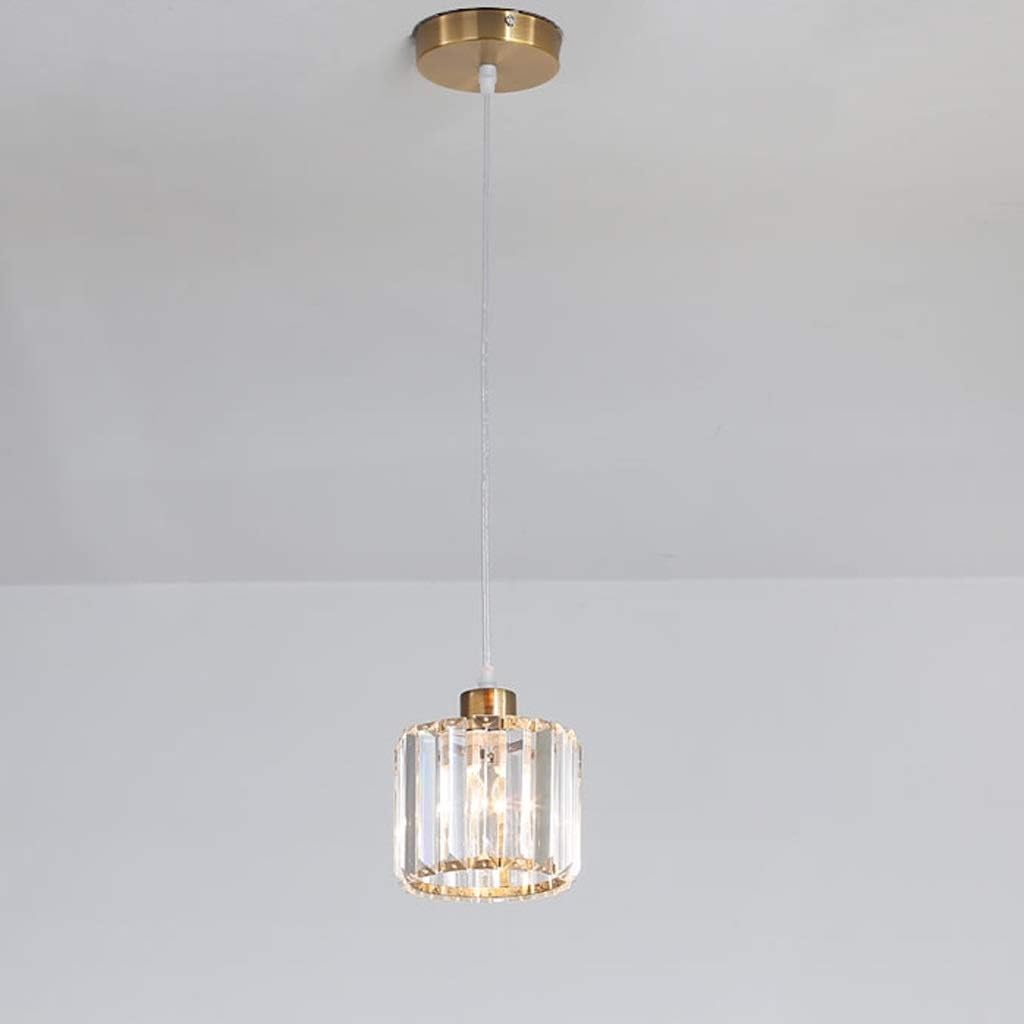 Creative Restaurant Light Home Crystal Single Head Chandelier for Living Room Dining Room Bedroom (Color : Yellow)