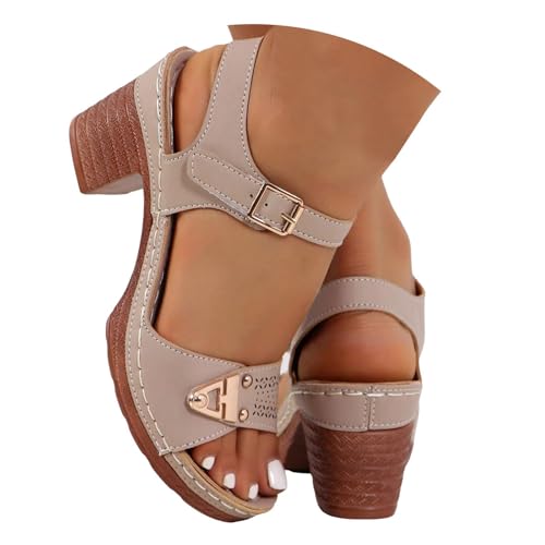Cephalyxion Women's Flower Platform Wedge Sandals 2086 Open Toe Low Wedge Heels with Ankle Strap Women's Stylish Elegant Metal Buckle Casual Sandals Wide Feet Non Slip Sandals for Beach Walking