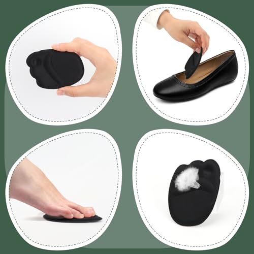 Image of 6 Pairs Shoe Filler Inserts for Women, Toe Cushion Fillers Make Shoes Fit, Heel Comfort Pads, Half-Size Insoles Adjust Shoe Too Big for High Heels, Flats, Casual (Round Head)