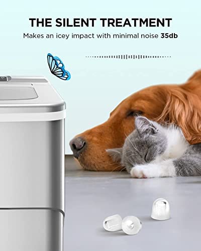 Miniatura 2 de Silonn Máquina para hacer hielo de encimera, 9 cubos listos en 6 minutos, máquina de hielo portátil autolimpiante con cuchara de hielo y cesta, 2