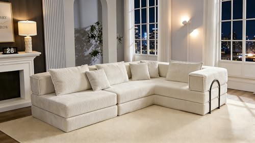 Mdhitsox 118 Inch Modular Sectional Sofa L Shaped Couch with