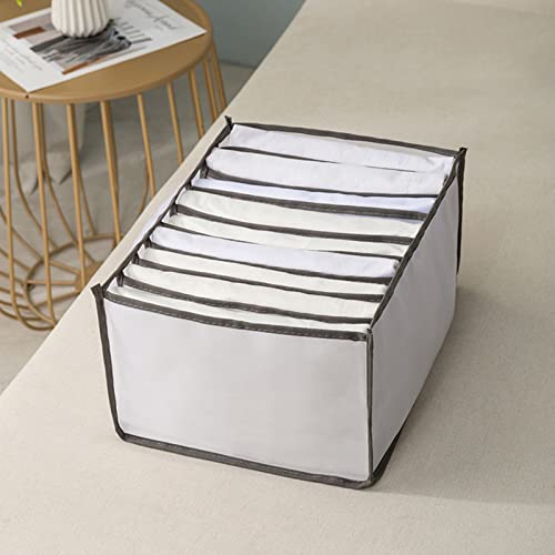 Boîte De Rangement, Maille Respirante Organisateur De Tee-Shirt Avec 9 Compartiments À Grilles, Sac De Rangement De Placard De Diviseur D'organisateur De Tiroir Pliable,Gris,9 Grids Cover