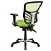 Flash Furniture Nicholas Mid-Back Swivel Office and Gaming Chair, Ergonomic Mesh Office Chair with Adjustable Lumbar Support and Height, Green