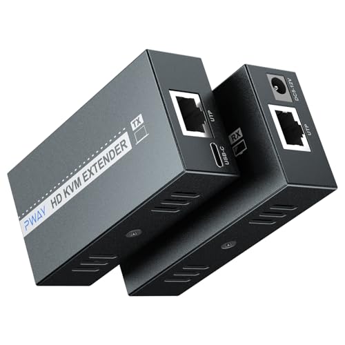 Extensor USB HDMI KVM de 50M para control remoto de mouse y teclado, un solo cable Ethernet Cat5e/6/7 transmite señal 1080P, admite función USB1.1 POC LOOP OUT 3D