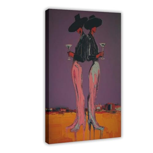 Poster Cowgirl Neon Desert Sunset en toile l'idée cadeau déco parfaite