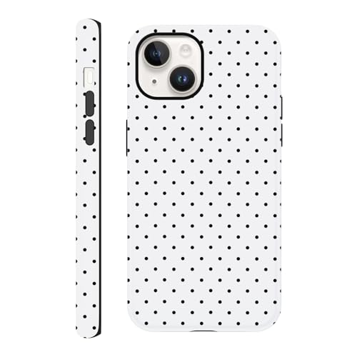 lioscre Cute White Polka Dot Phone Case for iPhone 13 / iPhone 14 6.1"