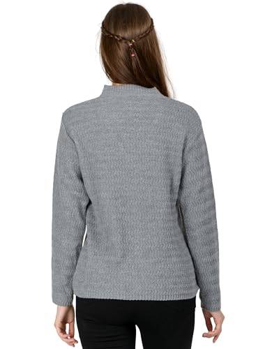 Image of Lady Willington Women Woolen V-Neck Self Design Cardigan Heavy Daffodil Fabric Cardigan Winter Wear Pure Wool Cardigans for Women Sweaters Long Cotty Fully Warm Cardigan Free Sizes