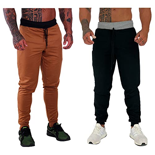 Kit 2 Calças Masculina Moletom MXD Conceito Slim Jogger Casual Cores Tradicionais Academia Lazer Tre