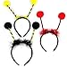 3Pcs Elf Alien Bee Ant Antennas Fur Ball Headband Set Cosplay Costume Party Accessory for Women Girls Kids Black