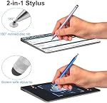 2 Stylus de Pcs, 2-in-1 Stylus stylo pour écran tactile, Styles stylo pour iPad avec 2 Astuce en caoutchouc Stylus, haute sensibilité & Précision, adapté pour iPhone iPad Comprimés Android et tous les écrans tactiles, violet et bleu