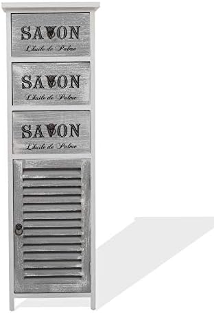 Commode Salle De Bain 4 Tiroirs - 71,5x30x29 Cm, Style Scandinave, Bois MDF Marron Clair (RE6913)